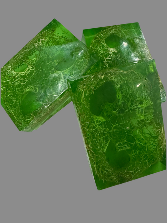 Scented Green Loofah Scrub Handcrafted Soap Bar