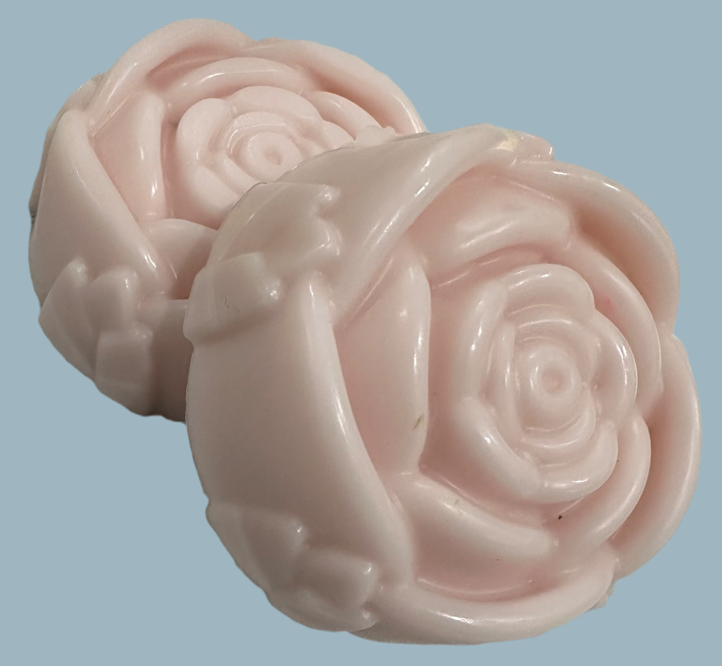 Baby Pink Fragranced Rose Shaped Handmade Soap Bar x2