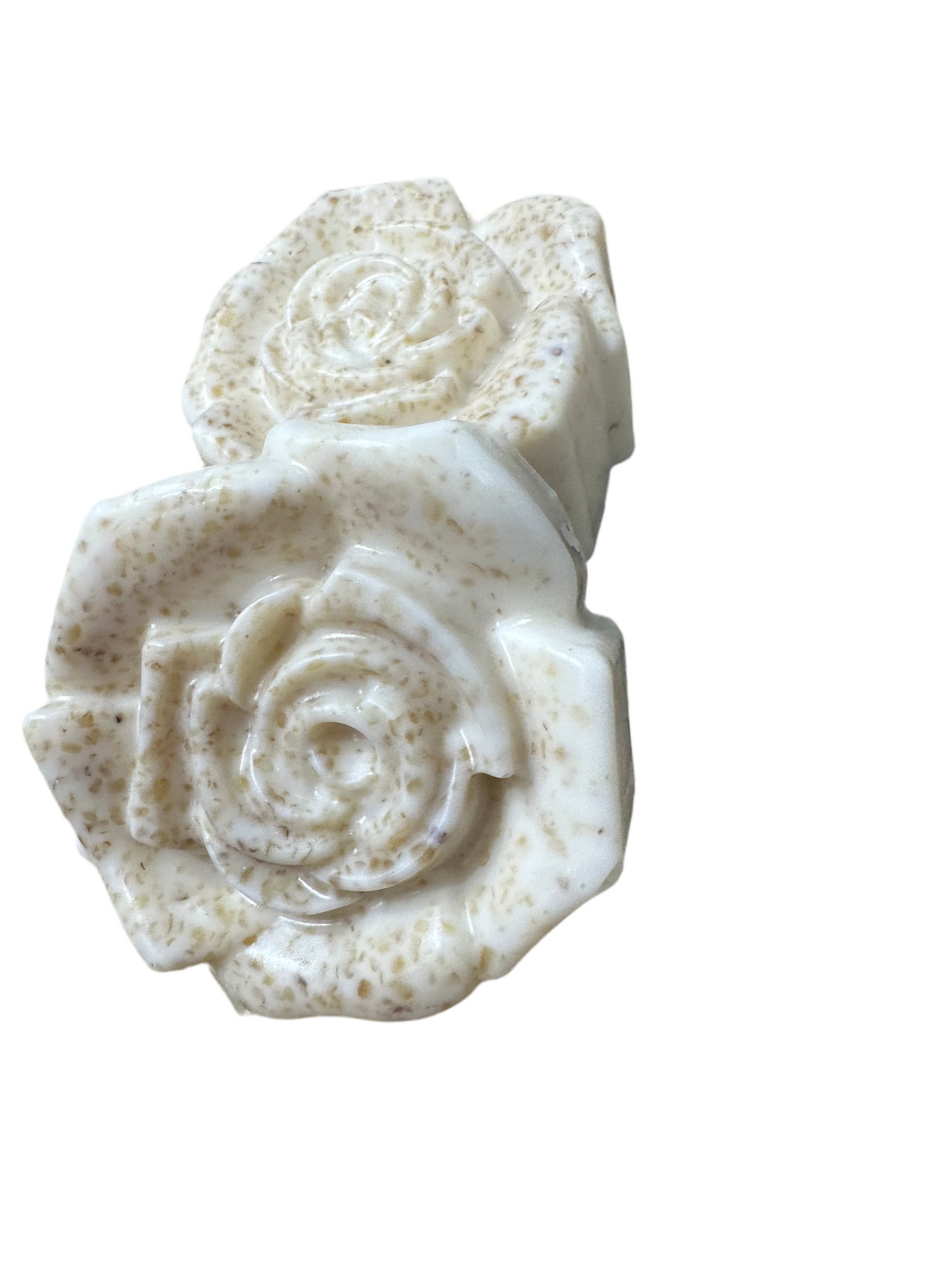 Scented Shea Butter and Oatmeal Rose Shaped Handmade Soap Bar (twin set)