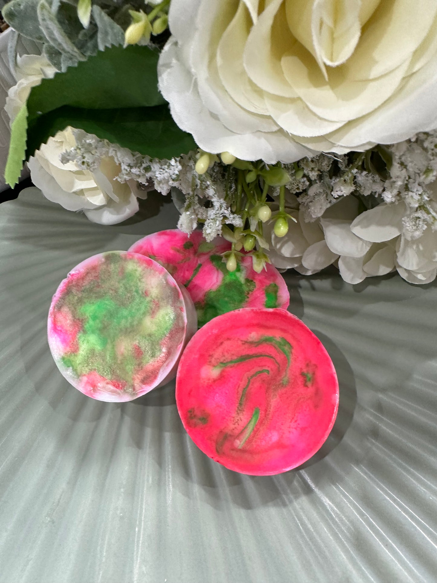 Colour marble effect soap bar x3