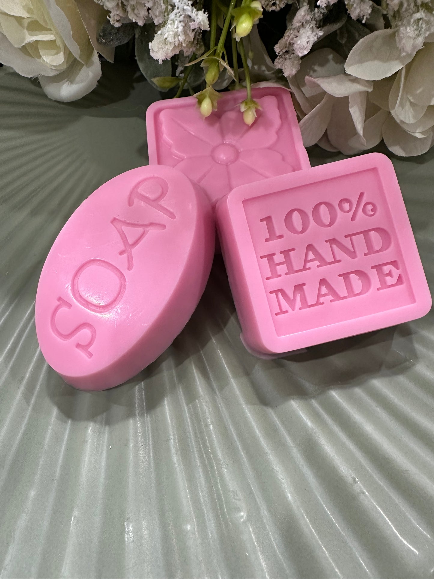 Rose colour scented soap bar x3