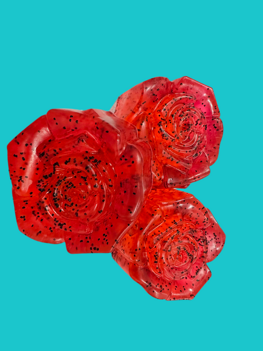 Freckled Rose Shaped Handcrafted Scented Soap Bar (twin set)