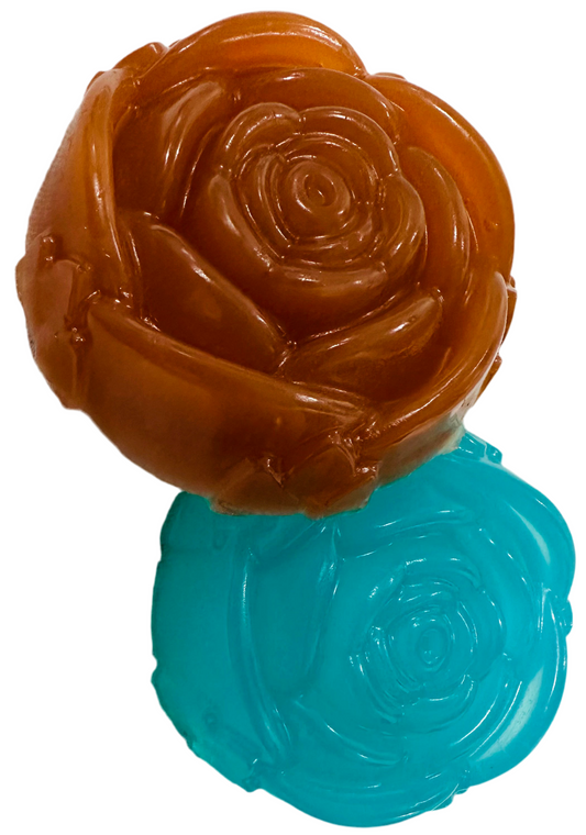 Scented Rose Shaped Handmade Soap Bar x2