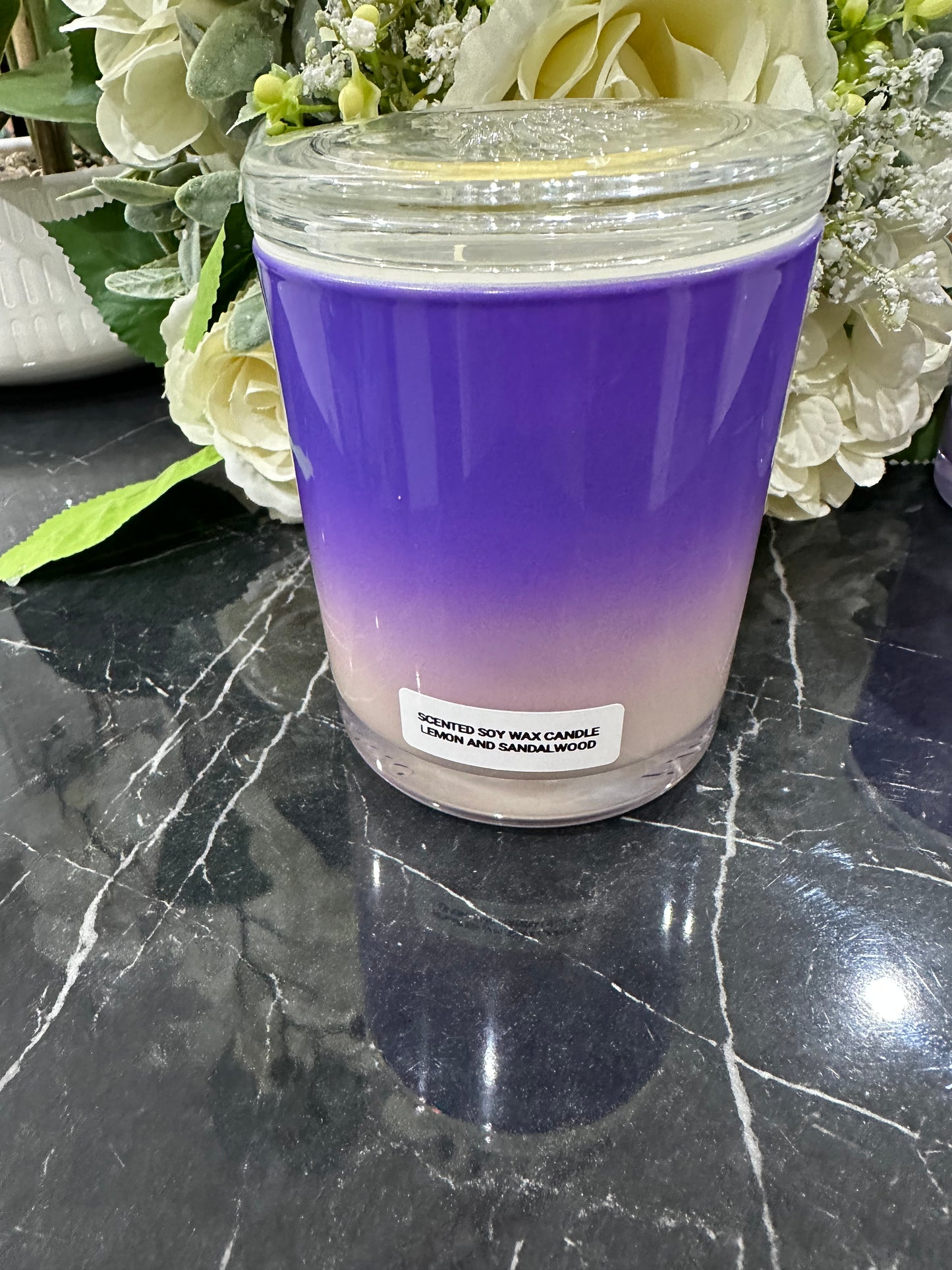 Lemon and sandalwood soy candle 411ML