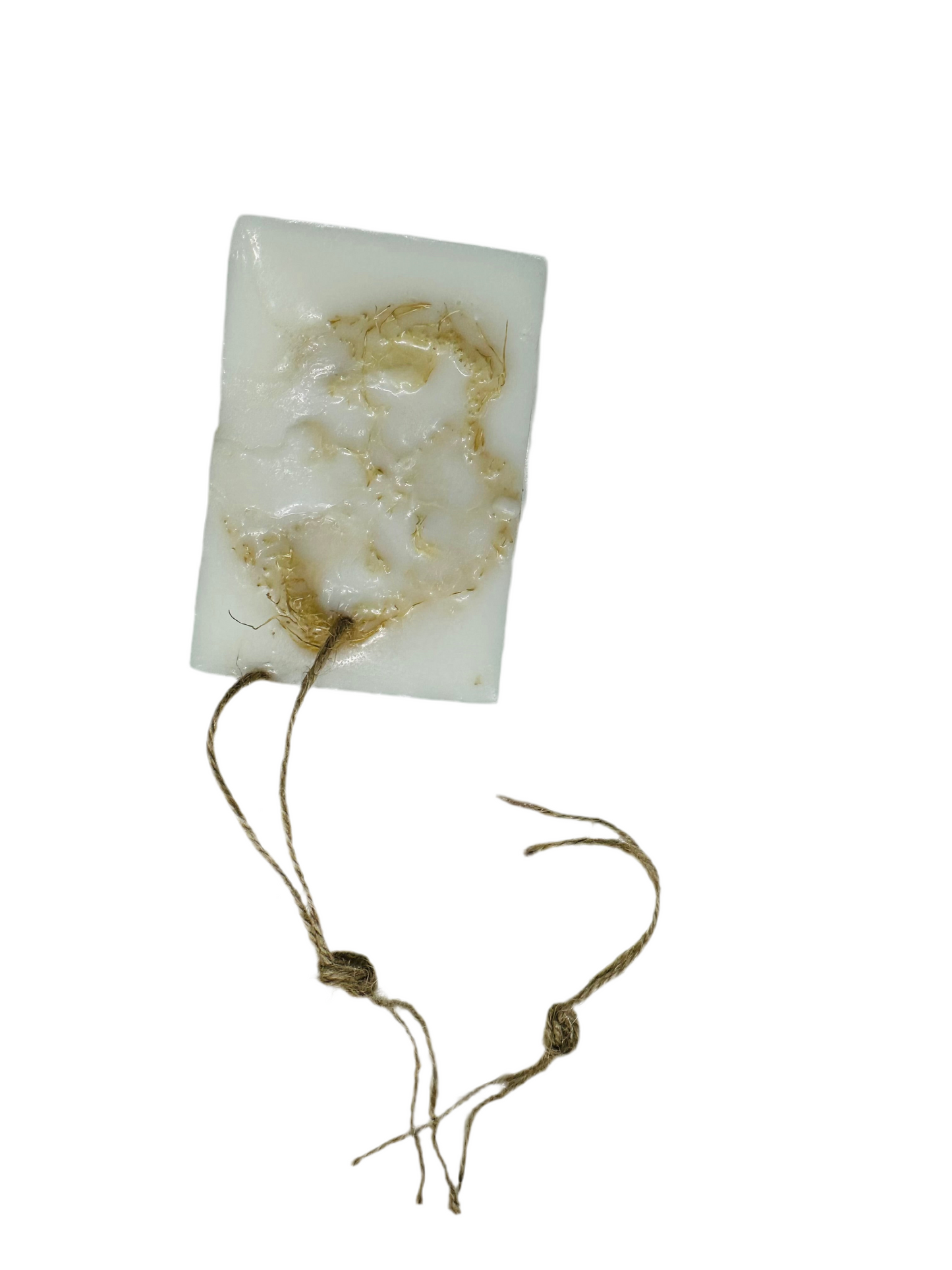 Scented Goat Milk Handcrafted Soap Bar with Loofah Scrub -hanging cord