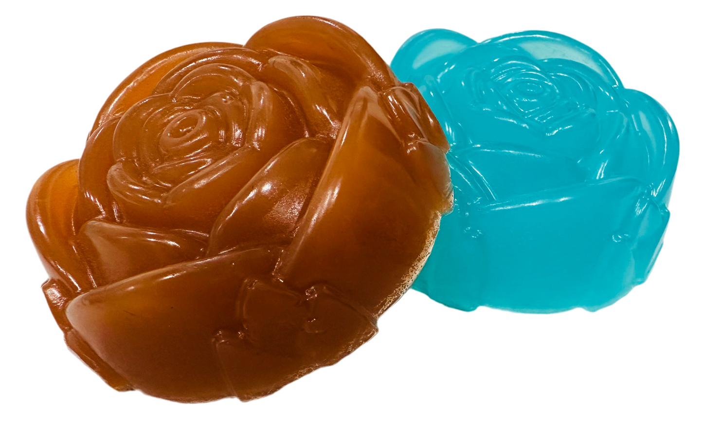 Scented Rose Shaped Handmade Soap Bar x2