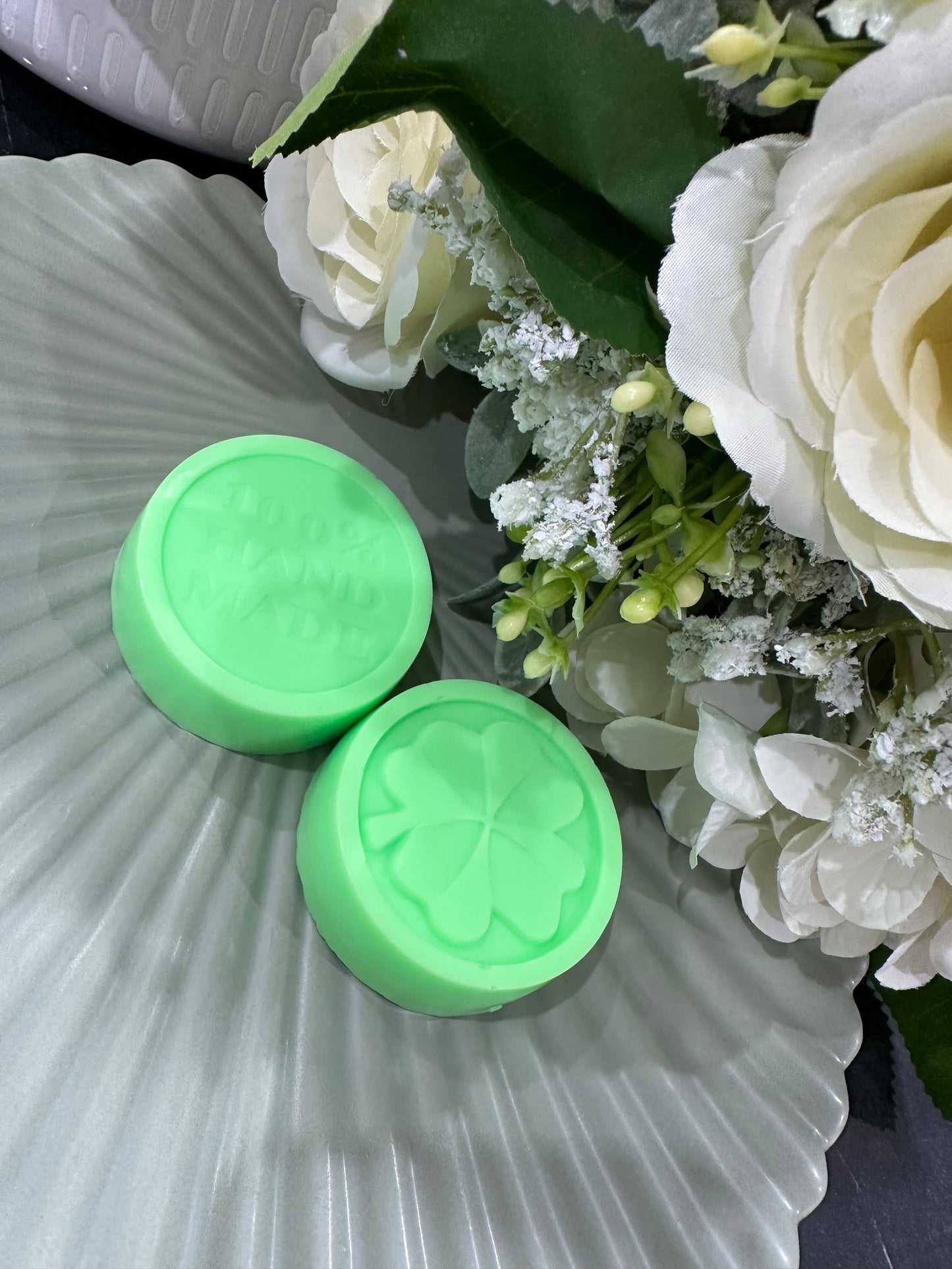 Bright green soap bar x2