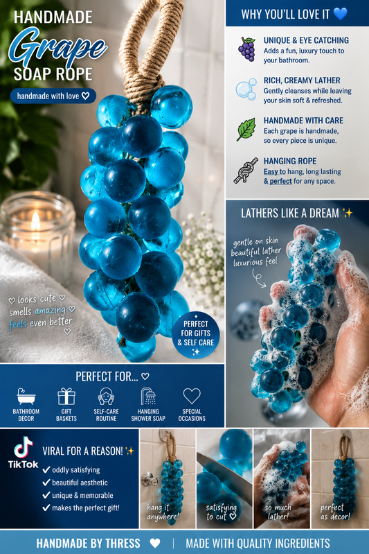 Blue scented grape soap cluster