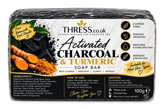 Activated Charcoal & Turmeric Soap Bar – Tea Tree & Lemon 🍋🌿