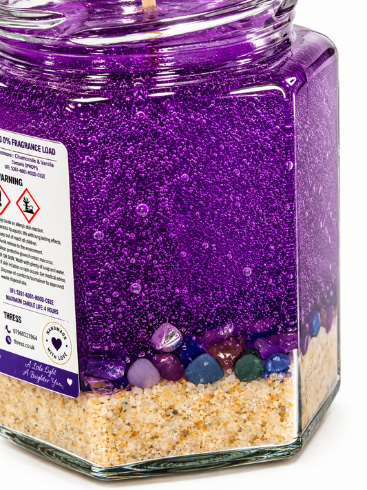 THRESS Lavender, Chamomile & Vanilla Scented Gel Candle 270ml