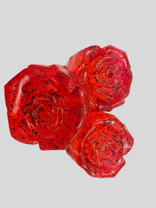 Freckled Rose Shaped Handcrafted Scented Soap Bar (twin set)