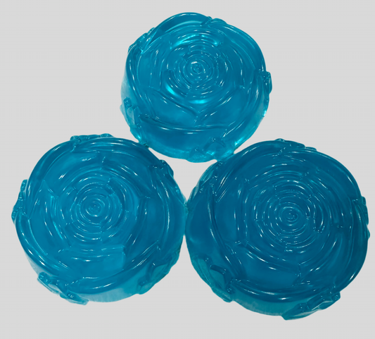 Scented Rose Shaped Handmade Blue Soap Bar x2