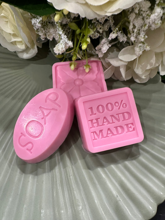 Rose colour scented soap bar x3