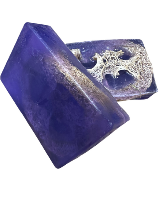 Lavender Scented Loofah Scrub Handcrafted Soap Bar