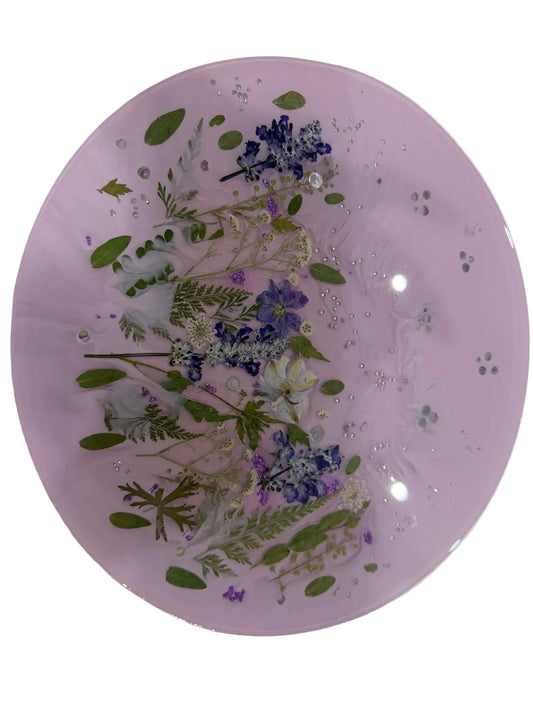 🌸 Lavender Bloom Floral Resin Tray 🌸