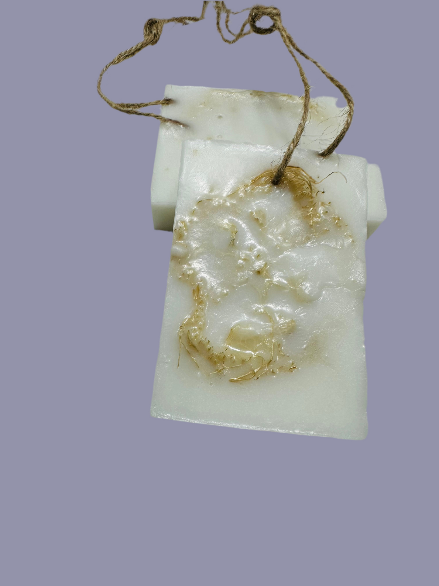 Scented Goat Milk Handcrafted Soap Bar with Loofah Scrub -hanging cord