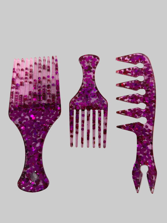 Beautiful glitter comb x 3 pieces