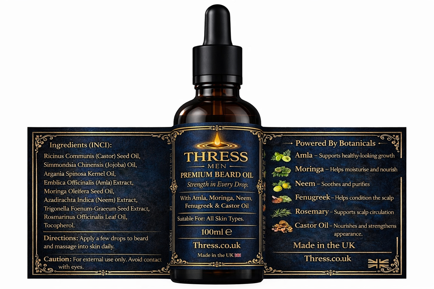 Thress hair growth beard oil