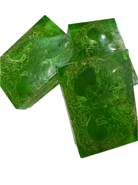 Scented Green Loofah Scrub Handcrafted Soap Bar