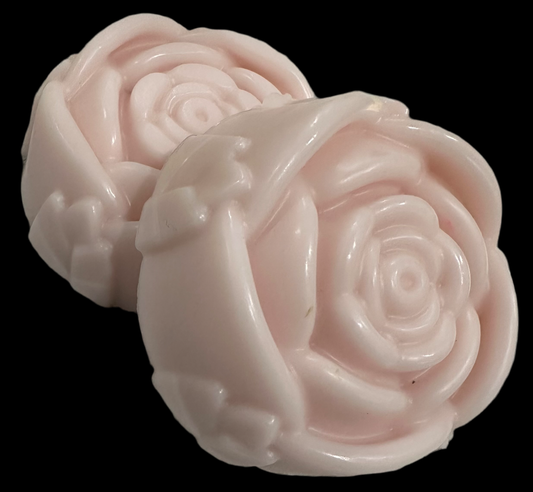 Baby Pink Fragranced Rose Shaped Handmade Soap Bar x2