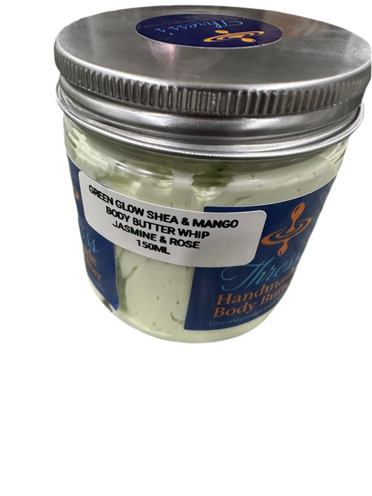 Jasmine & Rose Scented Shea butter whip 150ML Green Glow