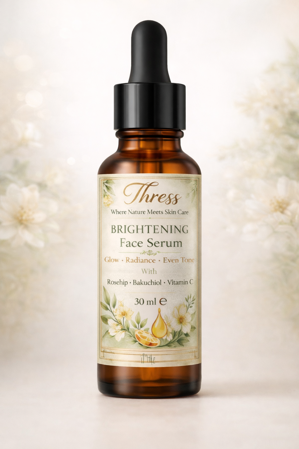 Thress Brightening Face Serum,

Glow • Radiance • Even Tone

Reveal your most radiant skin with our luxurious Thress Brightening Face Serum — a carefully crafted blend where nature meets effective skincare.

Infused with powerful botanicals like Rosehip