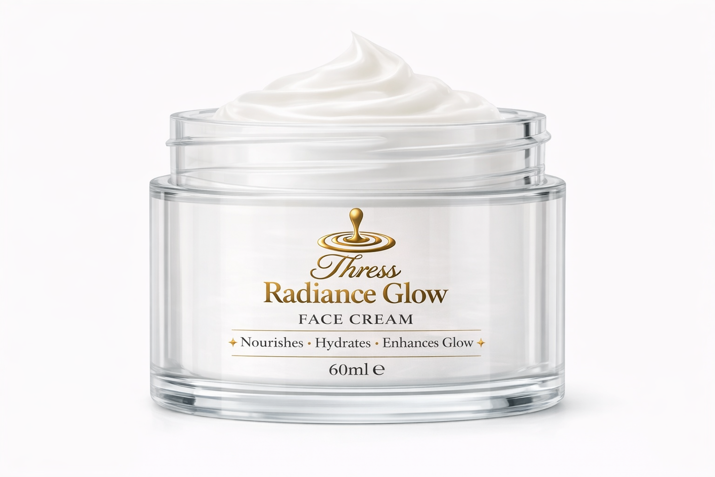 Thress Radiance Glow Face Cream

Reveal your natural glow with our luxurious Radiance Glow Face Cream — a deeply nourishing formula designed to hydrate, soften, and illuminate your skin from within.

Crafted with care, this lightweight yet rich cream melt