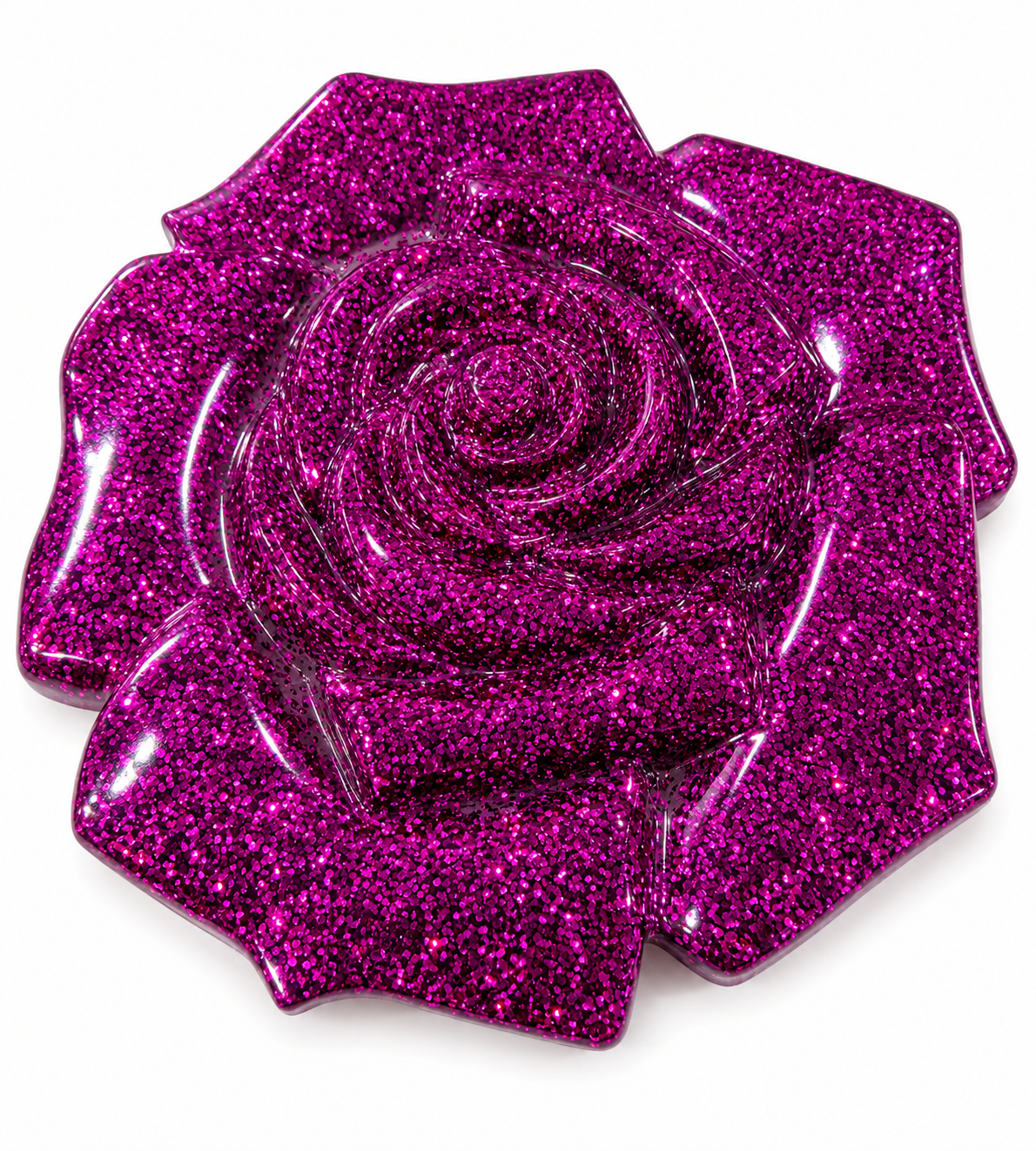 ✨ Luxury Magenta Glitter Rose  Coaster x 1