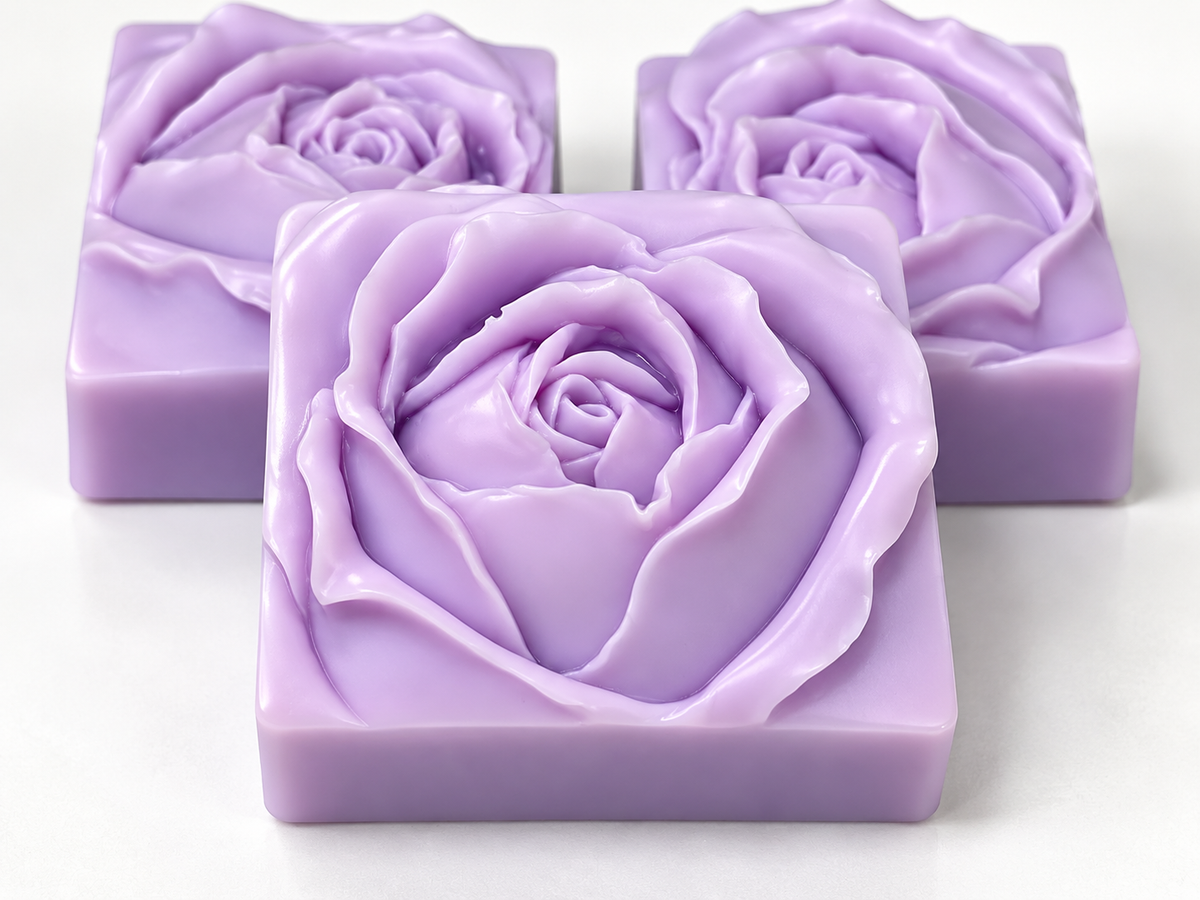 💜 Lavender & Mint Rose Soap x3